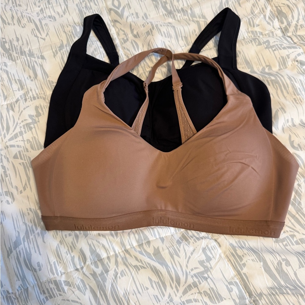 lululemon athletica Strappy Light-Support Sports Bra — Brown and Black
